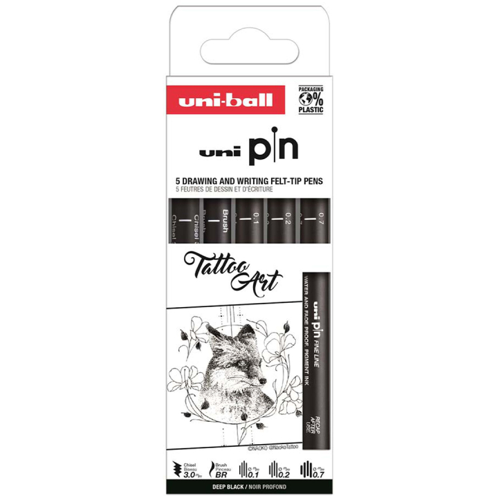 Pin Fineliner 5-set Tattoo Art in the group Pens / Writing / Fineliners at Pen Store (132730)