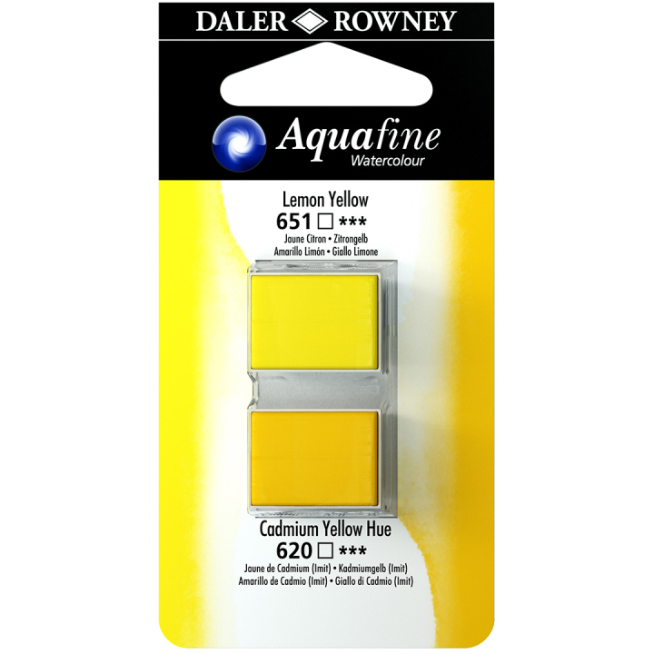 Aquarelle Half-pan Duo Lemon Yellow/Cad Yellow Hue in the group Art Supplies / Artist colours / Watercolour Paint at Pen Store (132888)