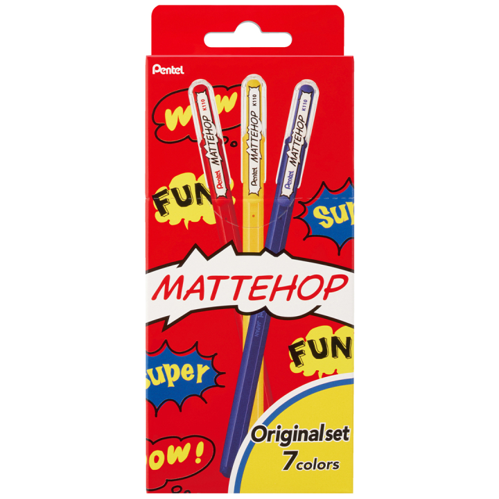 Mattehop Gel Roller Pen Original Colours Pack of 7 in the group Pens / Writing / Gel Pens at Pen Store (133079)