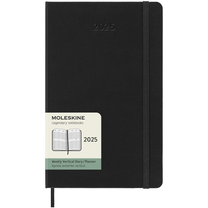 12M Weekly Planner Vertical Hardcover 2025 Pocket Black in the group Paper & Pads / Planners / 12-Month Planners at Pen Store (133813)