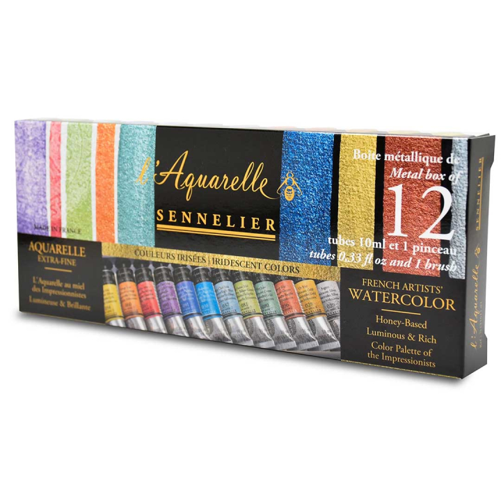 l'Aquarelle Watercolour Iridescent Colours 12x10 ml in the group Art Supplies / Artist colours / Watercolour Paint at Pen Store (133816)