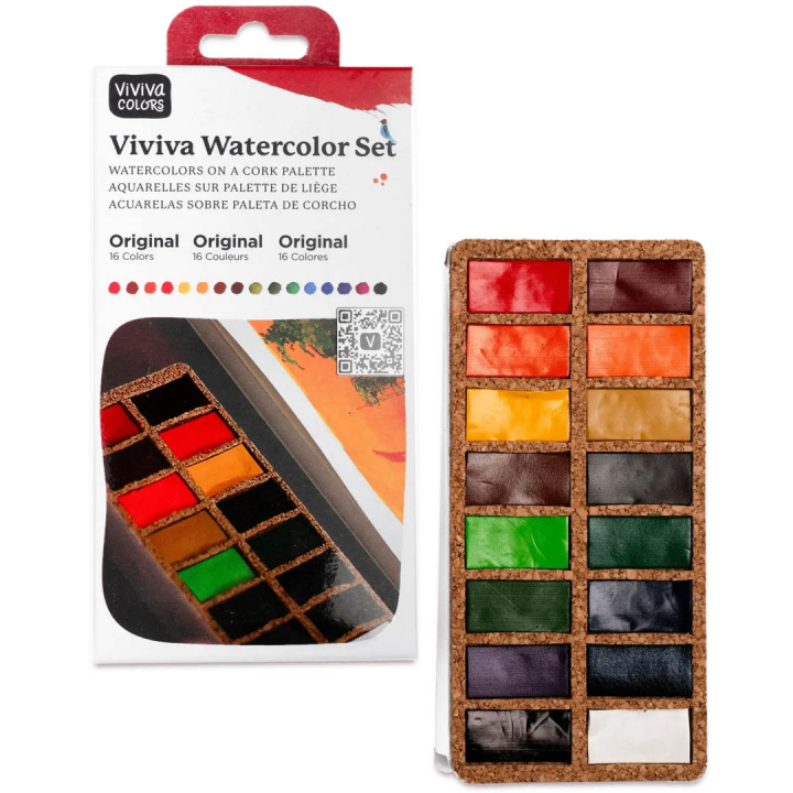 Watercolour Pans Original 16 Colours in the group Art Supplies / Artist colours / Watercolour Paint at Pen Store (133835)