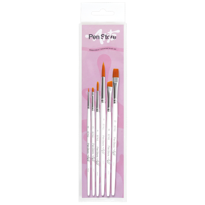 Synthetic brushes Watercolour/Universal Set of 6 in the group Art Supplies / Brushes / Watercolour Brushes at Pen Store (133923)