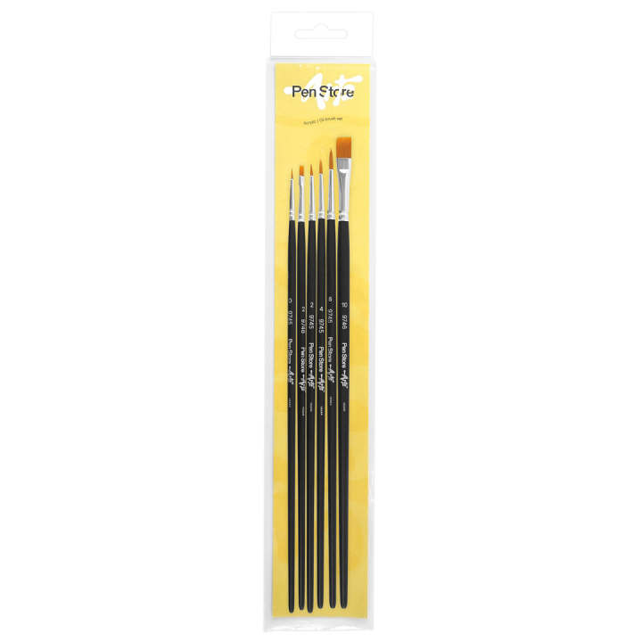 Synthetic brushes Acrylic/Oil Set of 6 in the group Art Supplies / Brushes / Synthetic Brushes at Pen Store (133924)