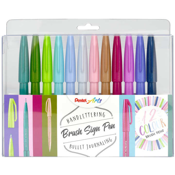 Brush Sign Pen 12-set Pastel in the group Pens / Artist Pens / Felt Tip Pens at Pen Store (134577)