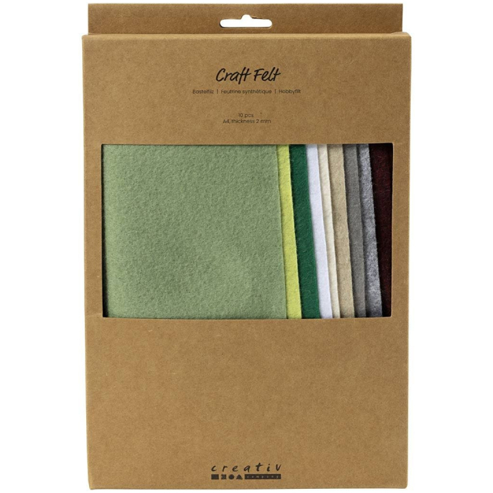 Craft felt A4 10-pack Nature colours in the group Hobby & Creativity / Create / Craft felt at Pen Store (134714)