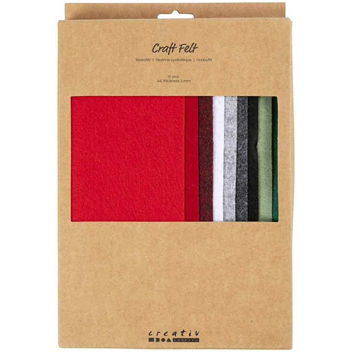 Craft felt A4 10-pack Christmas colours in the group Hobby & Creativity / Create / Craft felt at Pen Store (134717)