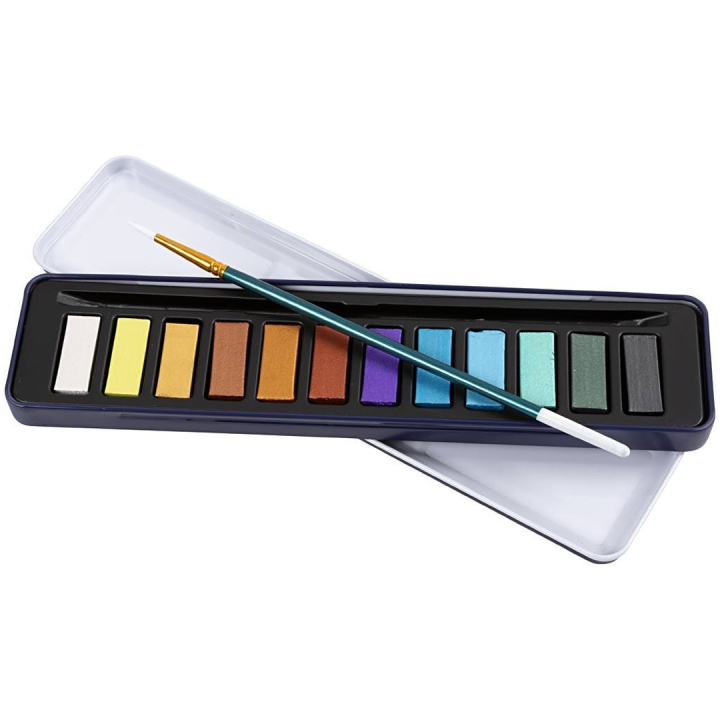 Watercolour 12-set Metallic in the group Art Supplies / Artist colours / Watercolour Paint / Watercolour paint for children at Pen Store (134822)