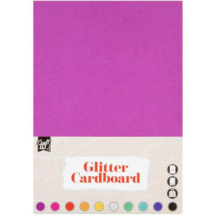 Glitter cardboard A4 10-pack Mixed colours in the group Kids / Fun and learning / Paper & Drawing Pad for Kids / Glitter paper at Pen Store (134871)