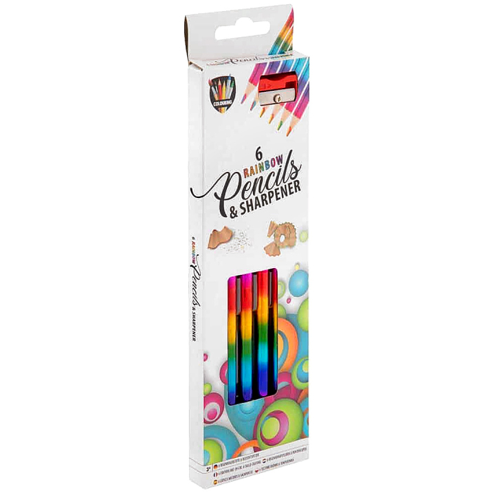 Rainbow Graphite Pencils + Sharpener in the group Kids / Kids' Pens / Colouring Pencils for Kids at Pen Store (134889)