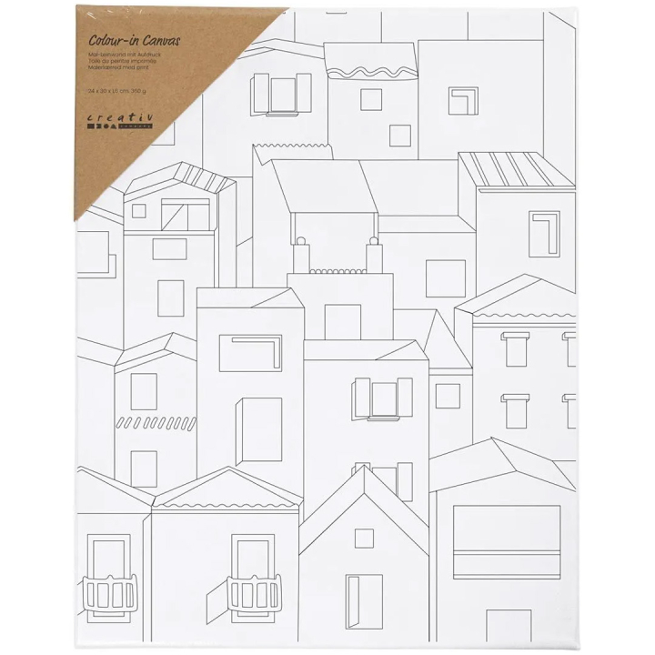 Canvas with print 24x30cm 360g Mediterranean village in the group Art Supplies / Studio / Artist Canvas / Acrylic canvas at Pen Store (135417)
