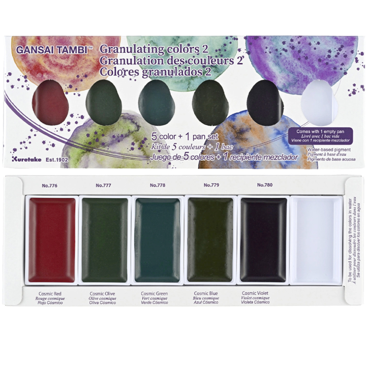 Gansai Tambi Aquarelle 5-set Granulating Colors 2 in the group Art Supplies / Artist colours / Watercolour Paint / Watercolour pans at Pen Store (135537)