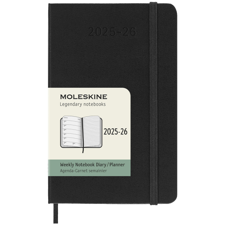Diary 18M WeekNote Hard Cover Pocket Black in the group Paper & Pads / Planners / 18-Month Planners at Pen Store (135590)