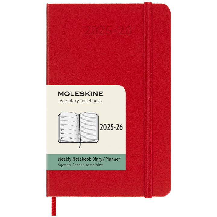 Diary 18M WeekNote Hard Cover Pocket Red in the group Paper & Pads / Planners / 18-Month Planners at Pen Store (135601)