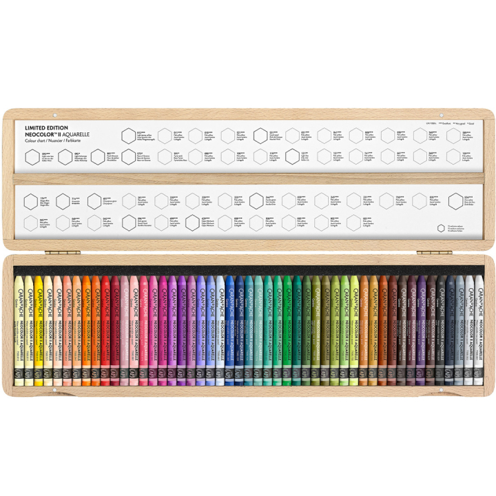 Neocolor II Aquarelle 50 years Wooden Box 50-set in the group Art Supplies / Artist colours / Pastels / Wax pastels at Pen Store (135633)