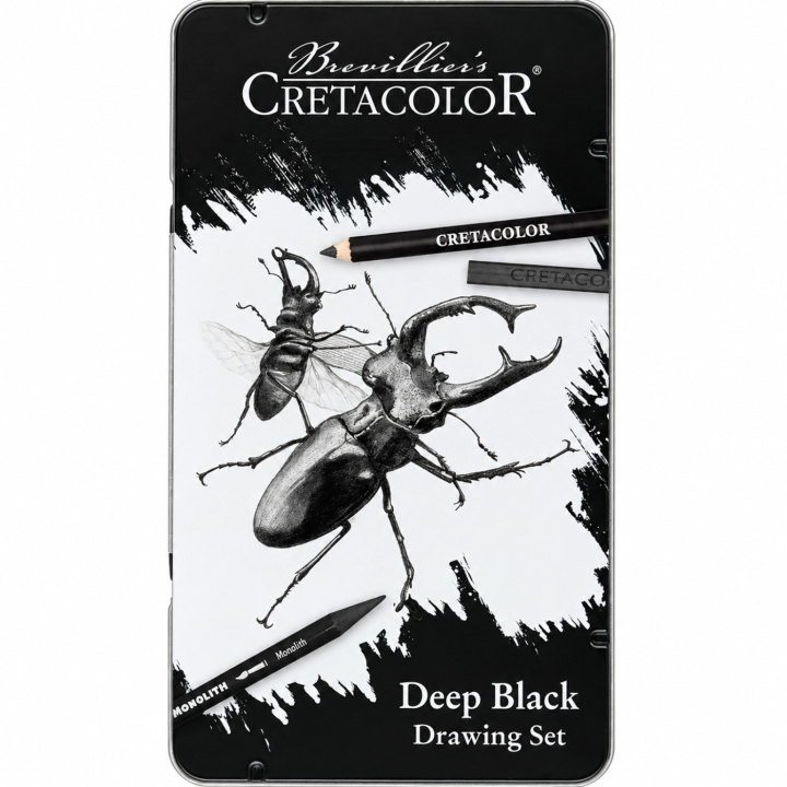 Deep Black Drawing Set 10 pcs in the group Art Supplies / Crayons & Graphite / Drawing Charcoal at Pen Store (135646)