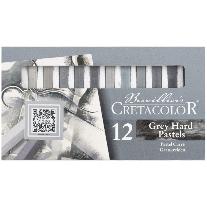 Pastel Chalks Hard Greyscale 12-set in the group Art Supplies / Crayons & Graphite / Pastel Crayons at Pen Store (135650)