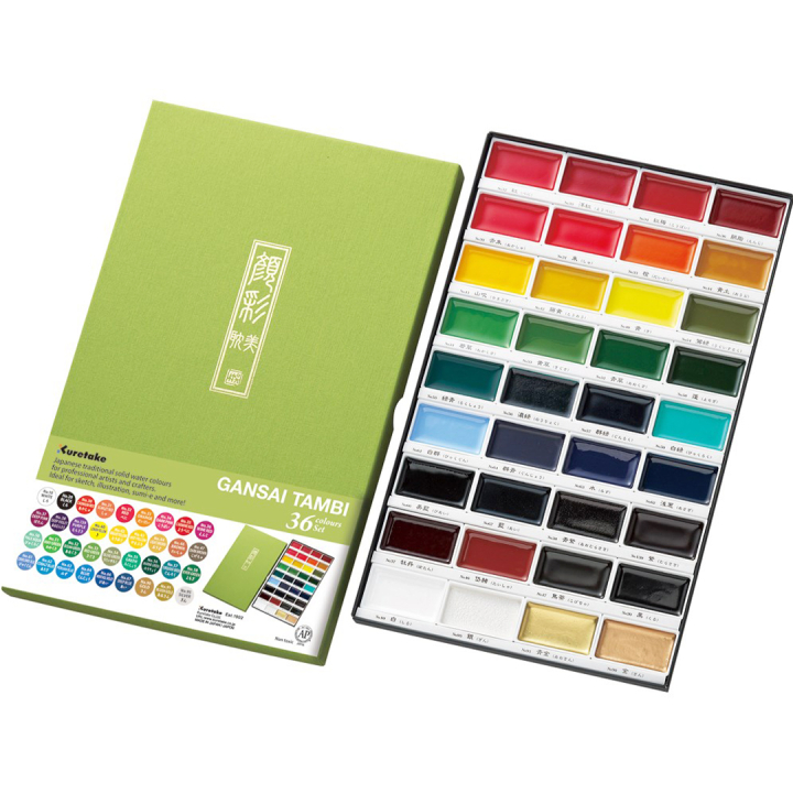Gansai Tambi Watercolour 36-set in the group Art Supplies / Artist colours / Watercolour Paint / Watercolour pans at Pen Store (135661)