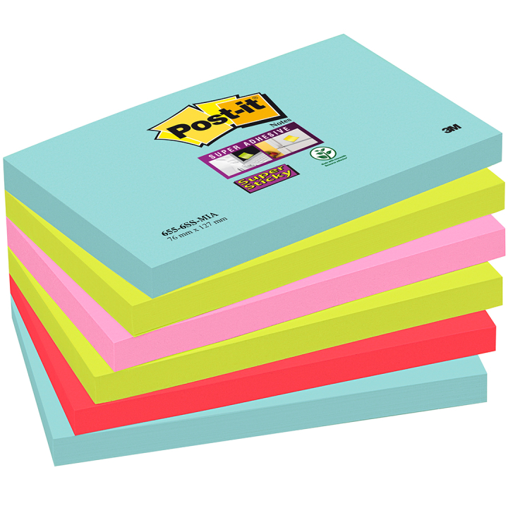 Post-it Super Sticky 76 x 127 Colour Mix Cosmic 6-pack in the group Paper & Pads / Note & Memo / Post-it and notepads at Pen Store (135732)
