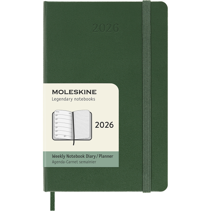 Diary 12M Weekly Notebook 2026 Hardcover Pocket Myrtle Green in the group Paper & Pads / Planners / 12-Month Planners at Pen Store (136120)