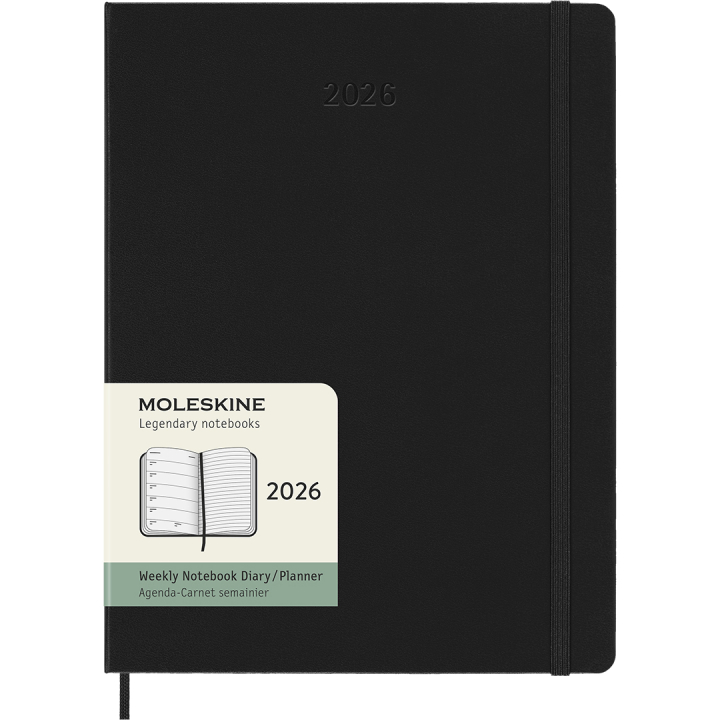 Diary 12M Weekly Notebook 2026 Hardcover XL Black in the group Paper & Pads / Planners / 12-Month Planners at Pen Store (136126)