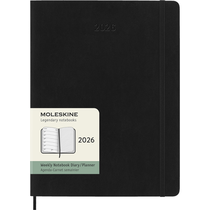 Diary 12M Weekly Notebook 2026 Softcover XL Black in the group Paper & Pads / Planners / 12-Month Planners at Pen Store (136127)
