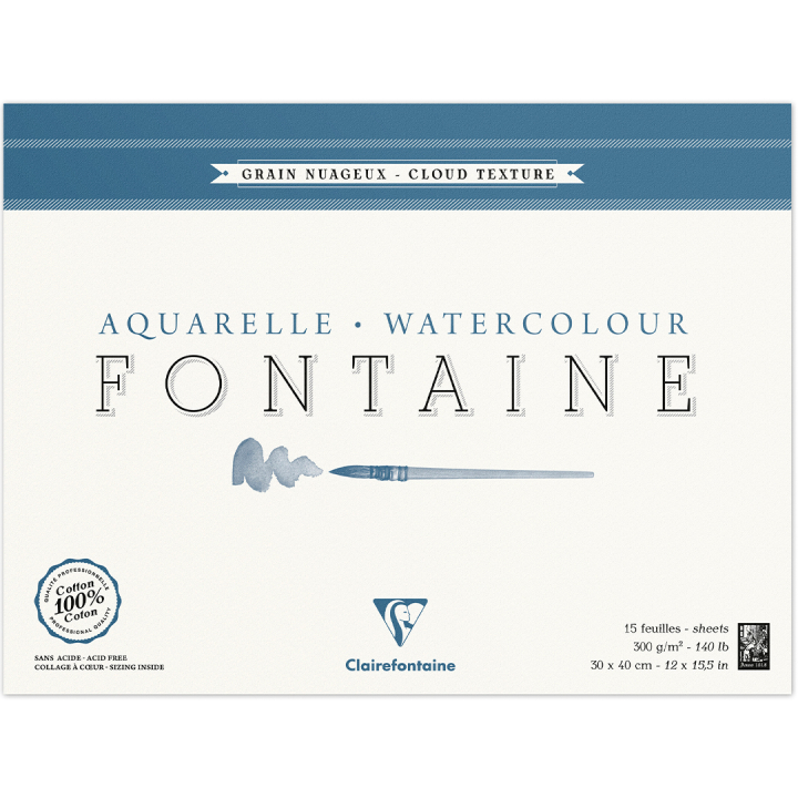 Fontaine Watercolor block Cloud Texture 30x40 cm 300g in the group Paper & Pads / Artist Pads & Paper / Watercolour Pads at Pen Store (136137)