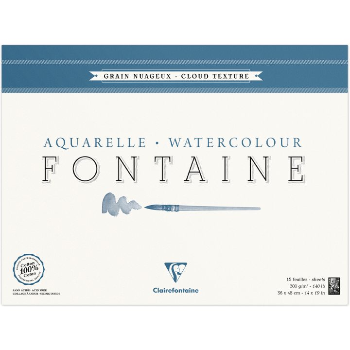 Fontaine Watercolor block Cloud Texture 36x48 cm 300g in the group Paper & Pads / Artist Pads & Paper / Watercolour Pads at Pen Store (136138)