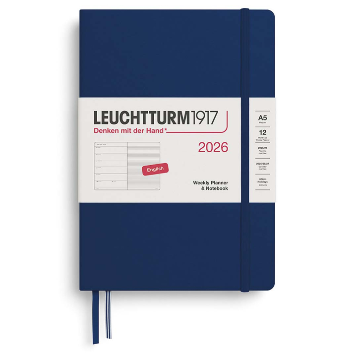 Diary Weekly Planner & Notebook 2026 A5 Navy in the group Paper & Pads / Planners / 12-Month Planners at Pen Store (136228)
