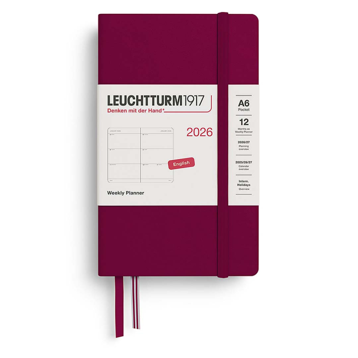 Diary Weekly Planner 2026 A6 Port Red in the group Paper & Pads / Planners / 12-Month Planners at Pen Store (136261)