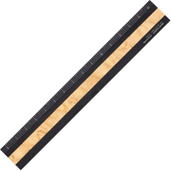 Ruler Aluminium/Wood 15 cm Black/Bird's Eye Maple in the group Hobby & Creativity / Hobby Accessories / Rulers at Pen Store (136448)