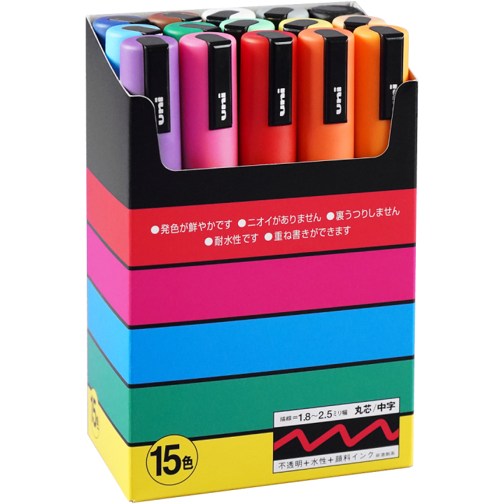 Posca PC-5M 15-set in the group Pens / Artist Pens / Acrylic Markers at Pen Store (136464)