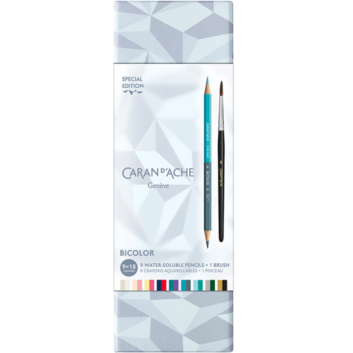 Bicolor Alpine Frost 9‑set + brush in the group Pens / Artist Pens / Watercolour Pencils at Pen Store (136599)