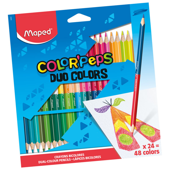 Colouring Pencils Color’Peps Duo Colors Pack of 24 in the group Kids / Kids' Pens / Colouring Pencils for Kids at Pen Store (136943)