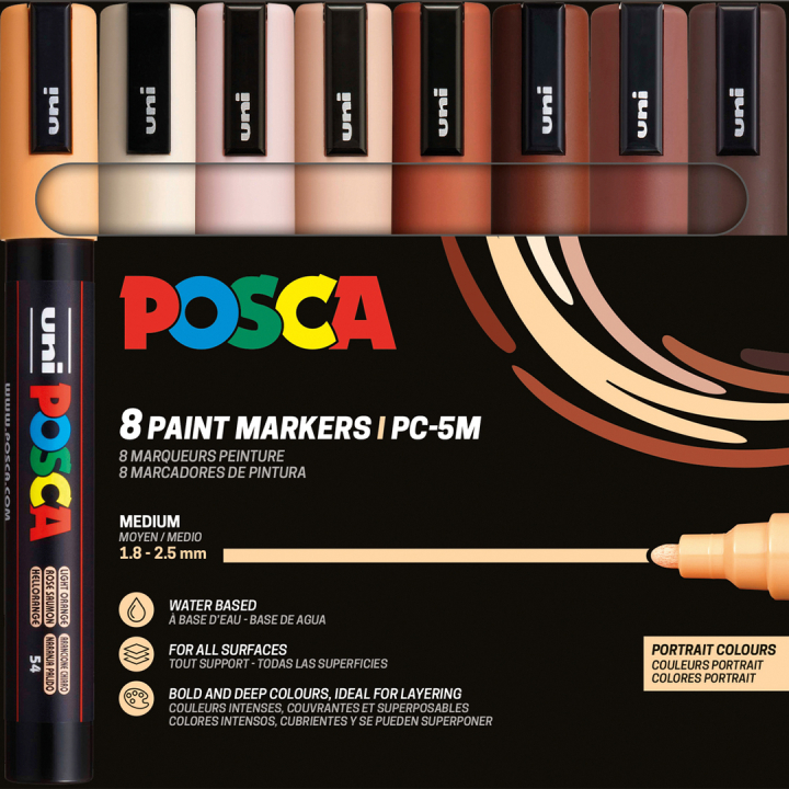 PC-5M Portrait Colours 8-piece set in the group Pens / Artist Pens / Illustration Markers at Pen Store (137059)