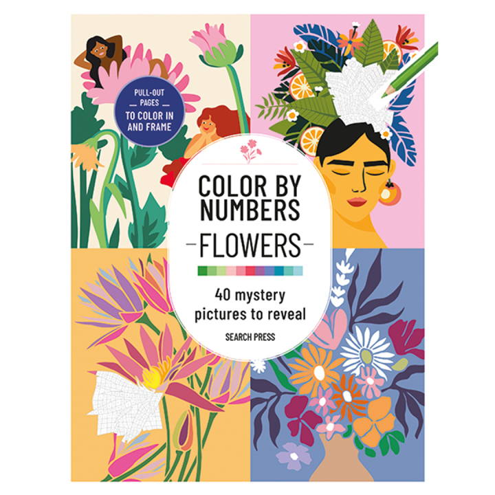 Color by Numbers: Flowers in the group Hobby & Creativity / Books / Adult Colouring Books at Pen Store (137205)