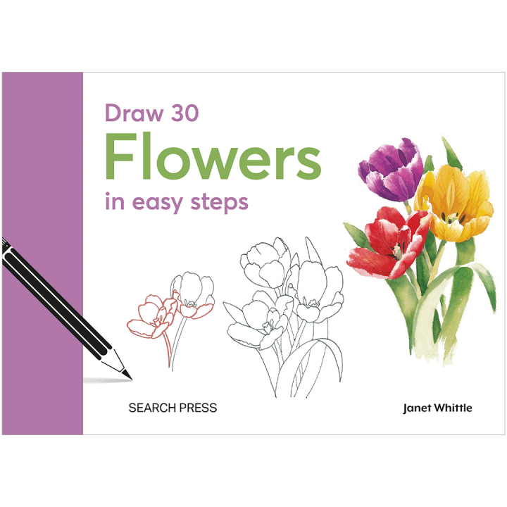 Draw 30: Flowers in the group Hobby & Creativity / Books / Art Instruction Books at Pen Store (137215)