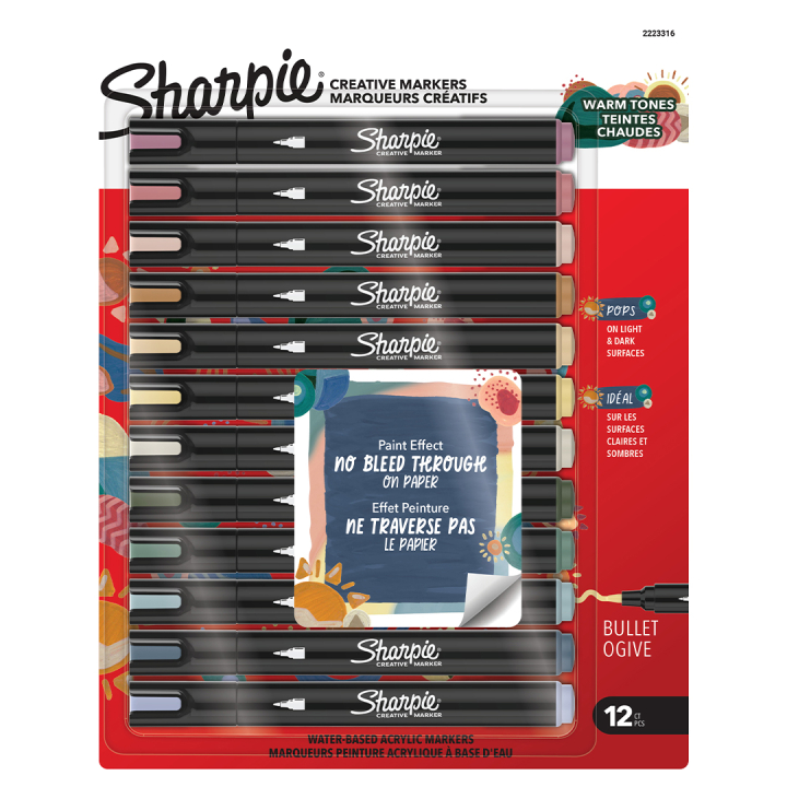 Creative Marker Bullet Tip 12-pack Warm Tones in the group Pens / Artist Pens / Acrylic Markers at Pen Store (137408)
