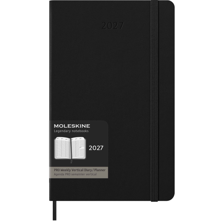 Diary 12M Weekly Vertical PRO 2027 Hardcover Large Black in the group Paper & Pads / Planners / 12-Month Planners at Pen Store (137442)