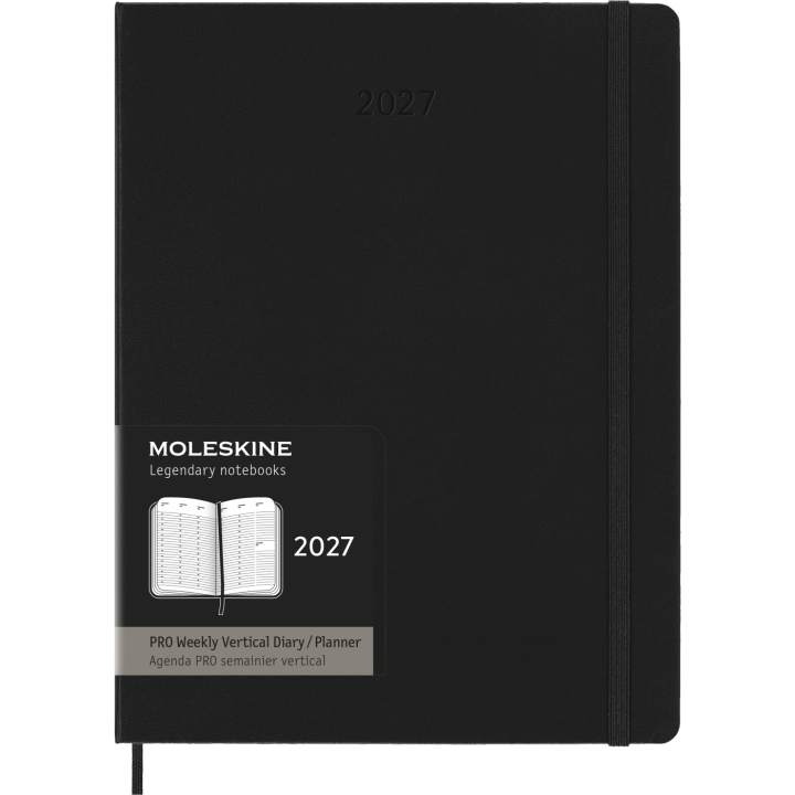 Diary 12M Weekly Vertical PRO 2027 Hardcover XL Black  in the group Paper & Pads / Planners / 12-Month Planners at Pen Store (137443)