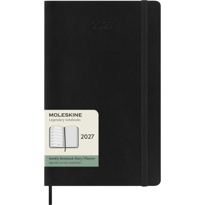 Diary 12M Weekly Notebook 2027 Softcover Large Black in the group Paper & Pads / Planners / 12-Month Planners at Pen Store (137451)
