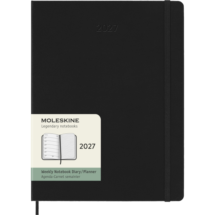 Diary 12M Weekly Notebook 2027 Hardcover XL Black in the group Paper & Pads / Planners / 12-Month Planners at Pen Store (137466)