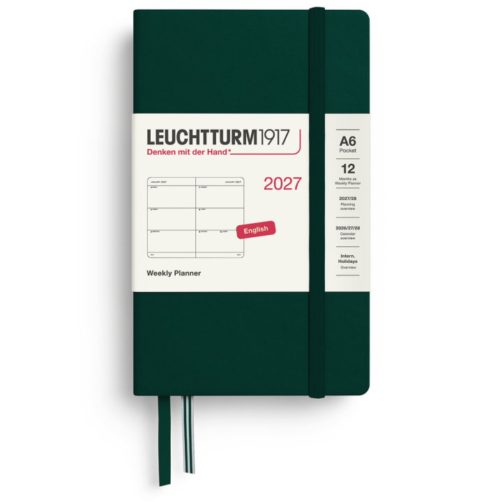 Diary Weekly Planner 2027 A6 Forest Green in the group Paper & Pads / Planners / 12-Month Planners at Pen Store (137484)