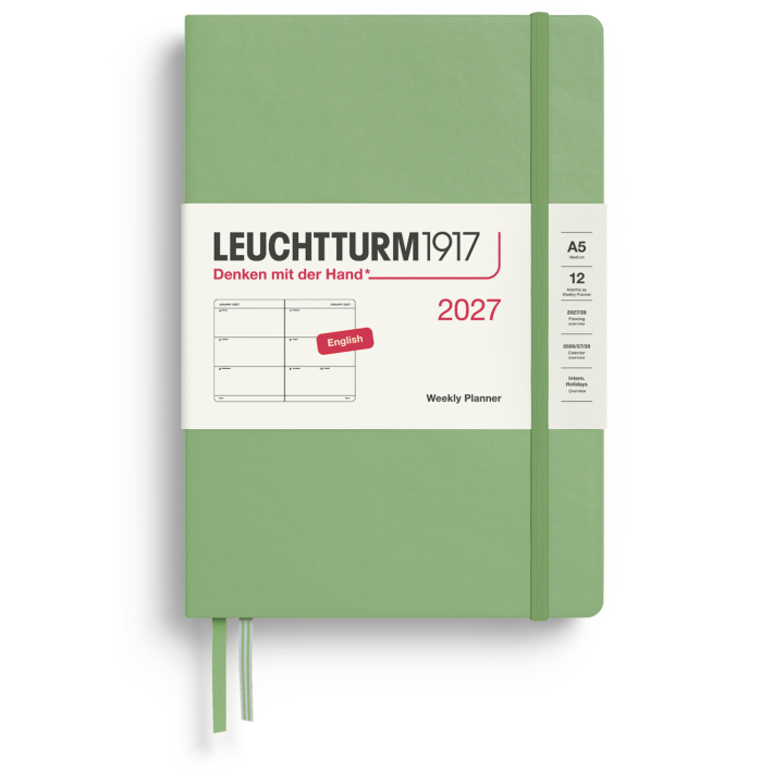 Diary Weekly Planner 2027 A5 Sage in the group Paper & Pads / Planners / 12-Month Planners at Pen Store (137490)