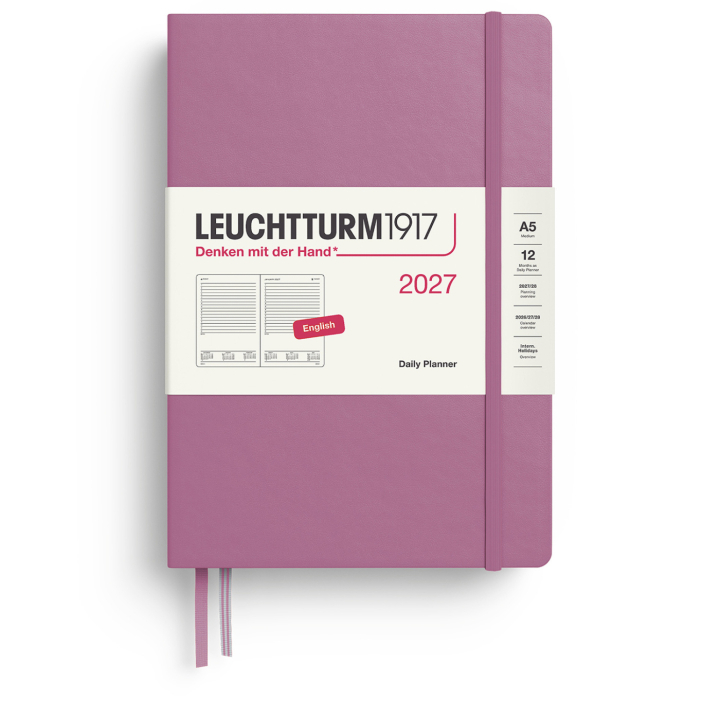 Diary Daily Planner 2027 A5 Dusty Rose in the group Paper & Pads / Planners / 12-Month Planners at Pen Store (137527)