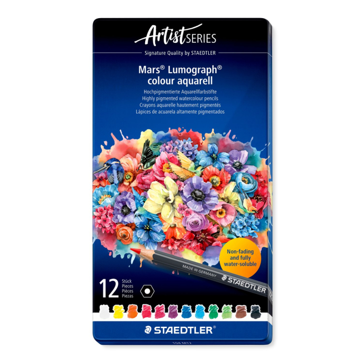 Watercolour pencils Mars Lumograph set of 12 in the group Pens / Artist Pens / Watercolour Pencils at Pen Store (137603)