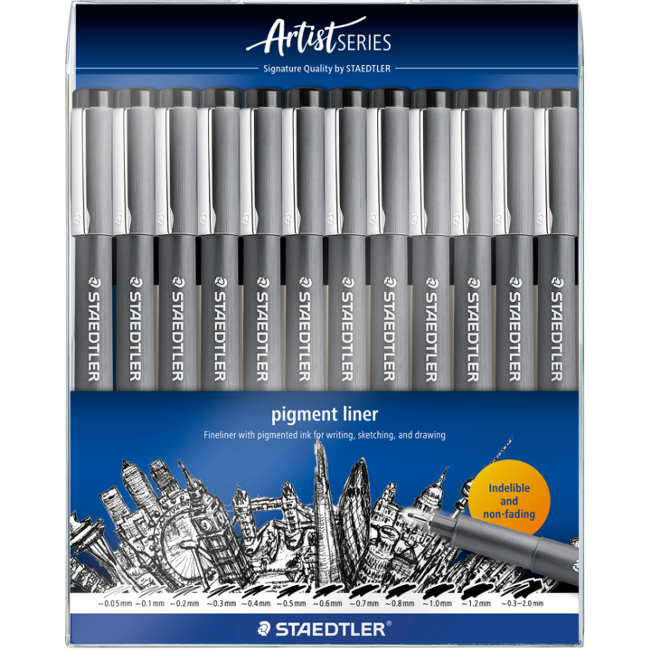 Pigment Liner 12-set in the group Pens / Artist Pens / Fineliners at Pen Store (137609)