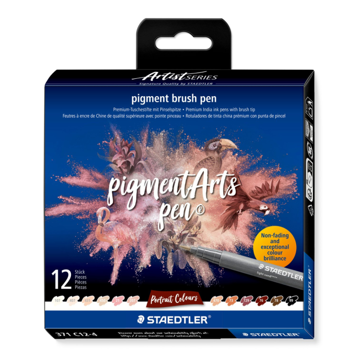 Pigment Arts Brush Pen set of 12 Portrait in the group Pens / Artist Pens / Brush Pens at Pen Store (137623)