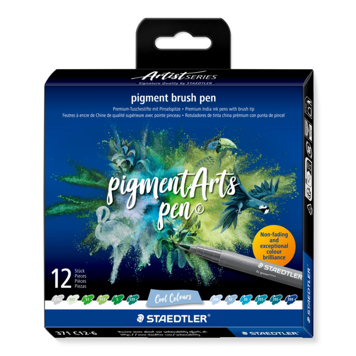 Pigment Arts Brush Pen set of 12 Cool in the group Pens / Artist Pens / Brush Pens at Pen Store (137625)