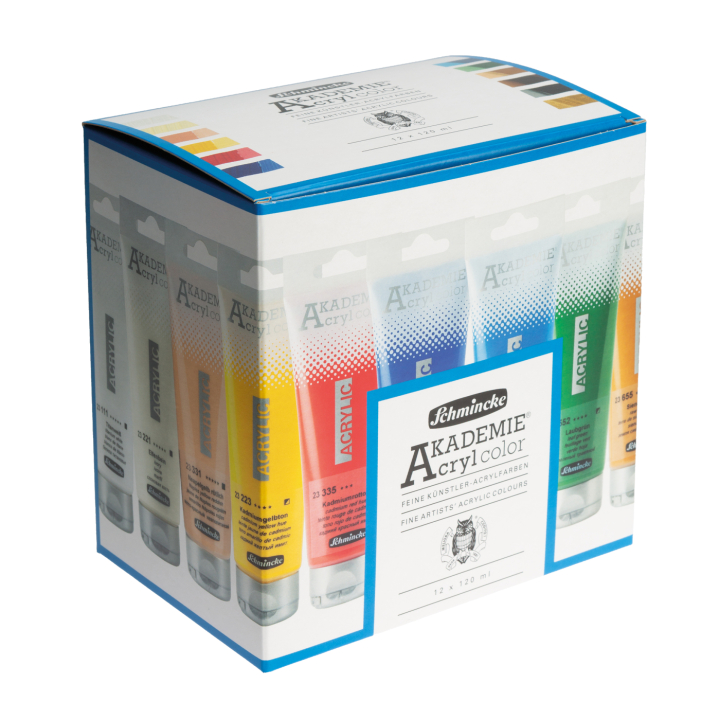 Akademie Acrylic Colour 120 ml 12-set in the group Art Supplies / Artist colours / Acrylic Paint at Pen Store (137785)